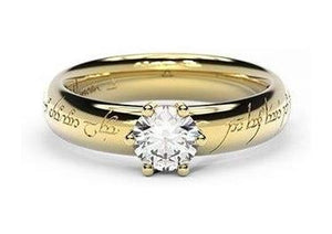 Classic Elvish Engagement Ring, ~.50ct 9ct Yellow Gold