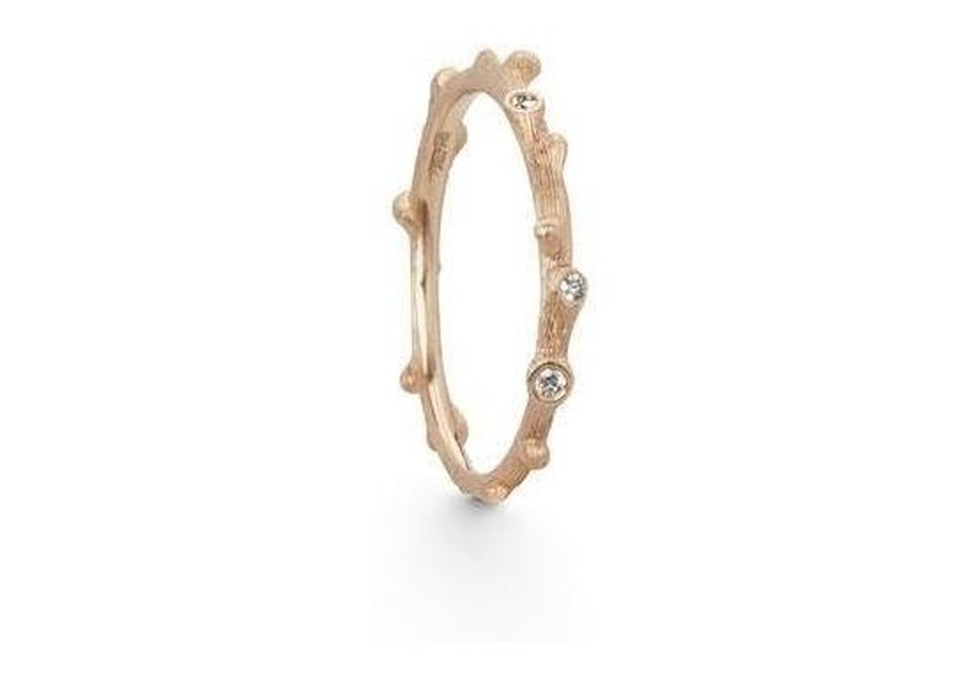 Nature ring in 18K rose gold and diamonds TW.VS-by-Ole Lynggaard-from official stockist-Jens Hansen