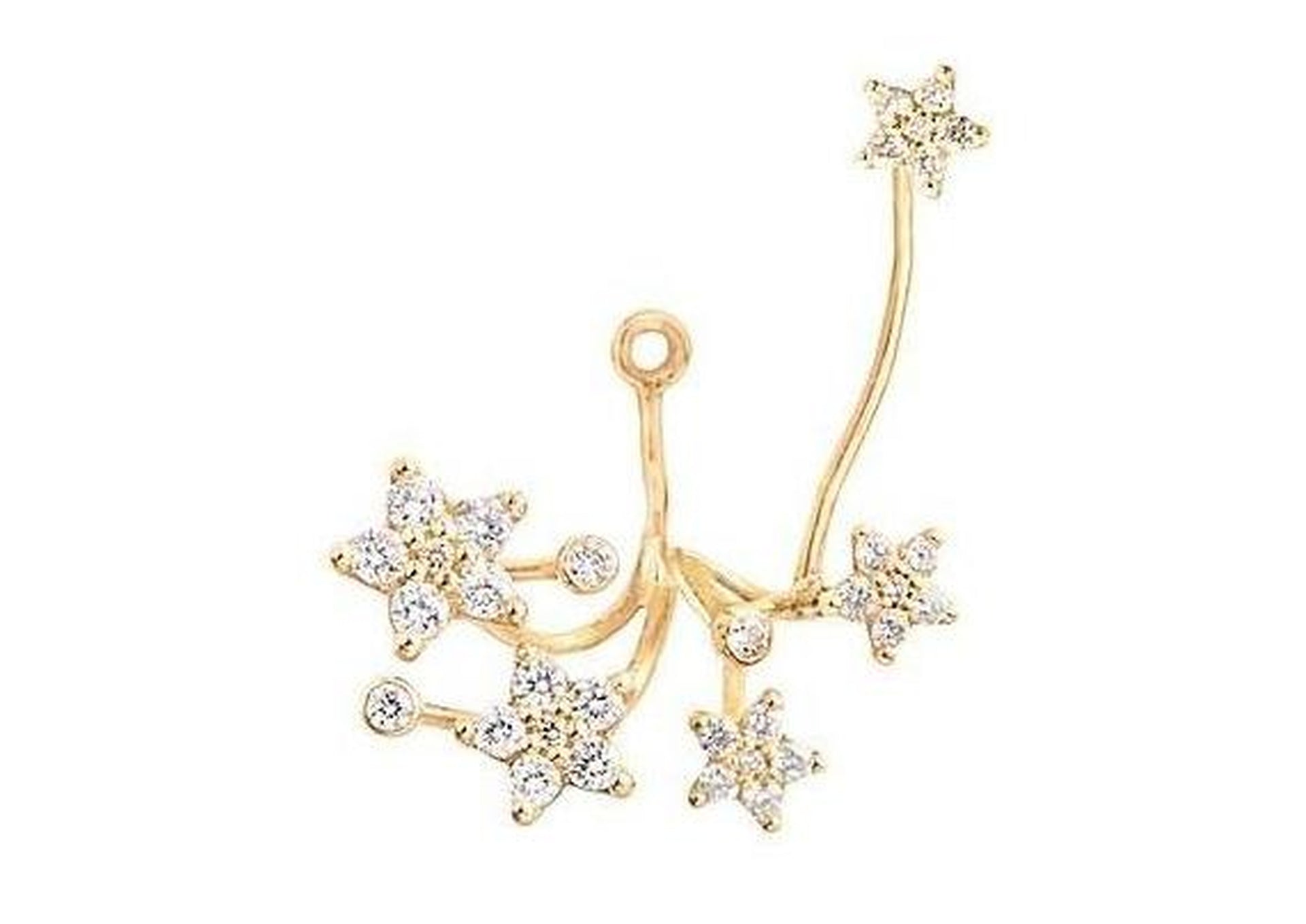 Shooting Stars pendant for earring in 18K yellow gold with pavé and diamonds TW.VS