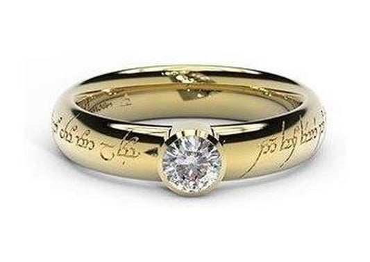 Modern Elvish Engagement Ring, ~.33ct 22ct Yellow Gold