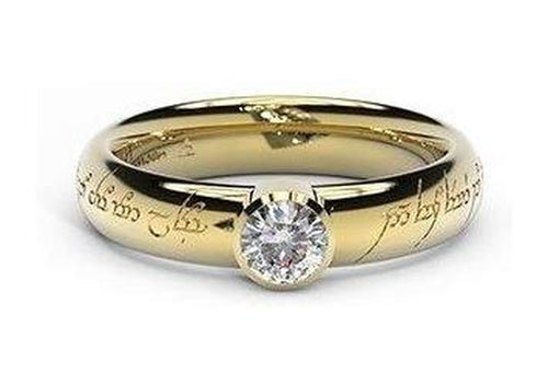 Modern Elvish Engagement Ring, ~.33ct 22ct Yellow Gold