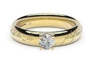 Contemporary Elvish Engagement Ring, ~.50ct 14ct Yellow Gold