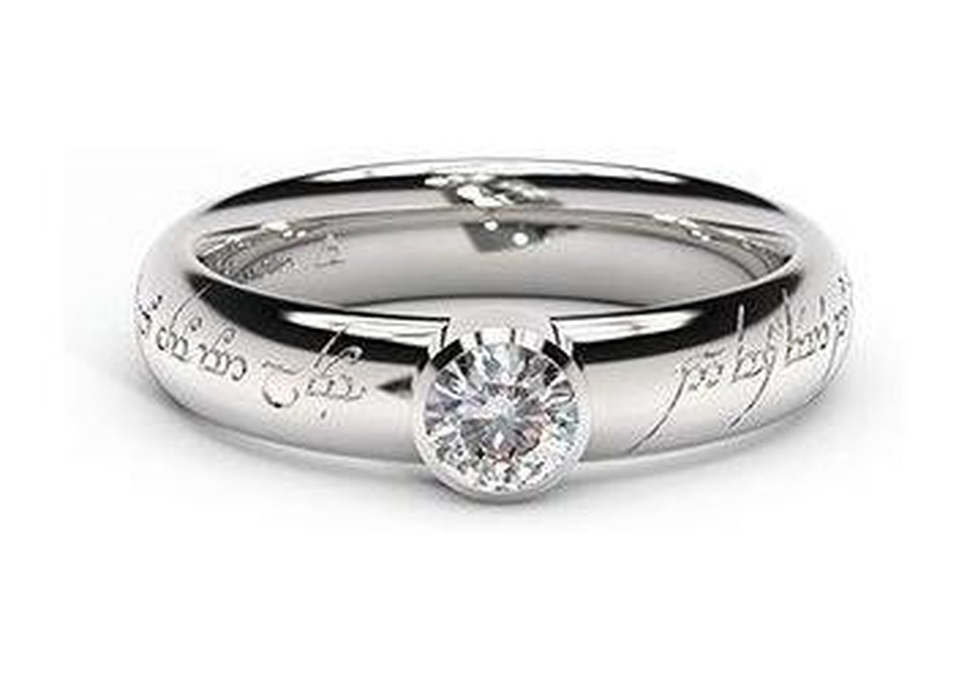 Modern Elvish Engagement Ring, ~.33ct 9ct White Gold