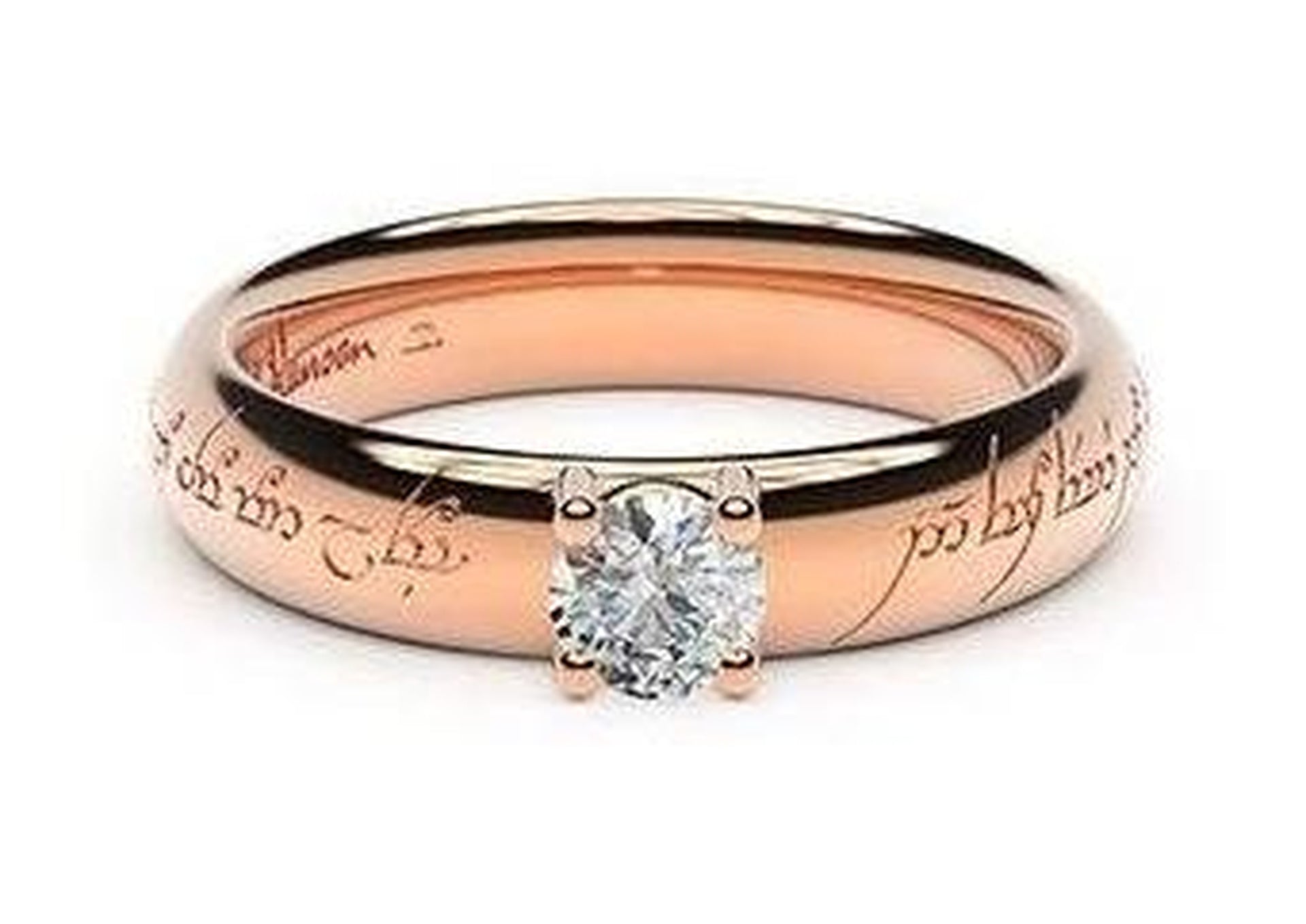 Contemporary Elvish Engagement Ring, ~.50ct 18ct Red Gold