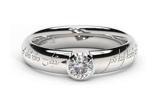 Modern Elvish Engagement Ring, ~.33ct Palladium