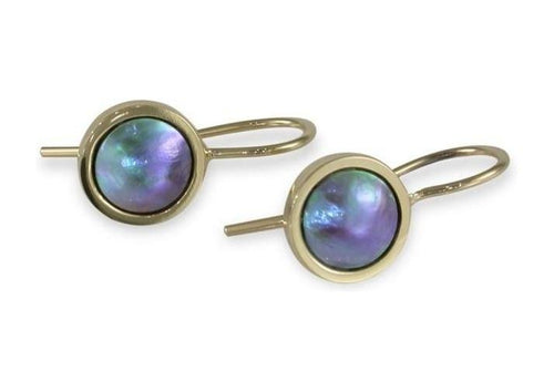 9ct Gold & Paua Pearl Earrings   - Jens Hansen