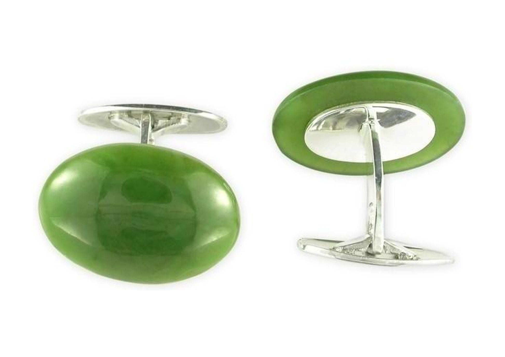 Sterling Silver & Greenstone Cuff links   - Jens Hansen