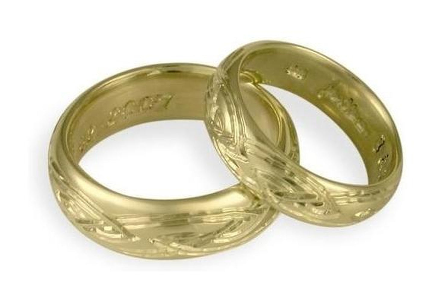 Custom Engraved wedding band set   - Jens Hansen