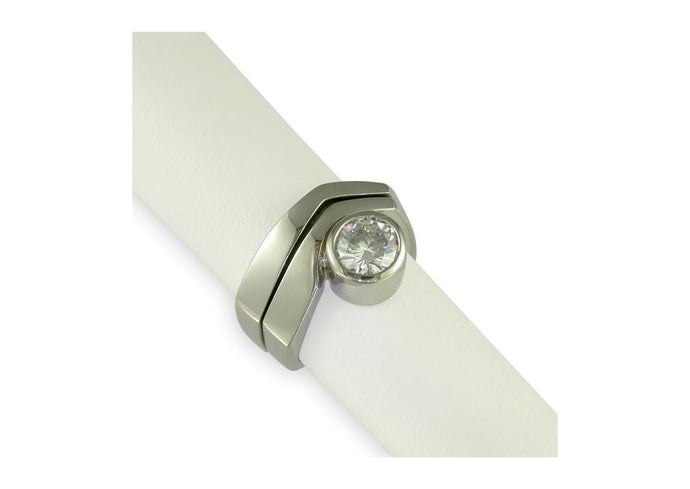 Platinum & Diamond Solitaire Ring Set   - Jens Hansen