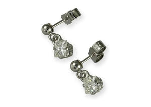 14ct White Gold Diamond Earrings   - Jens Hansen