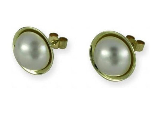 9ct mabe Pearl earrings   - Jens Hansen