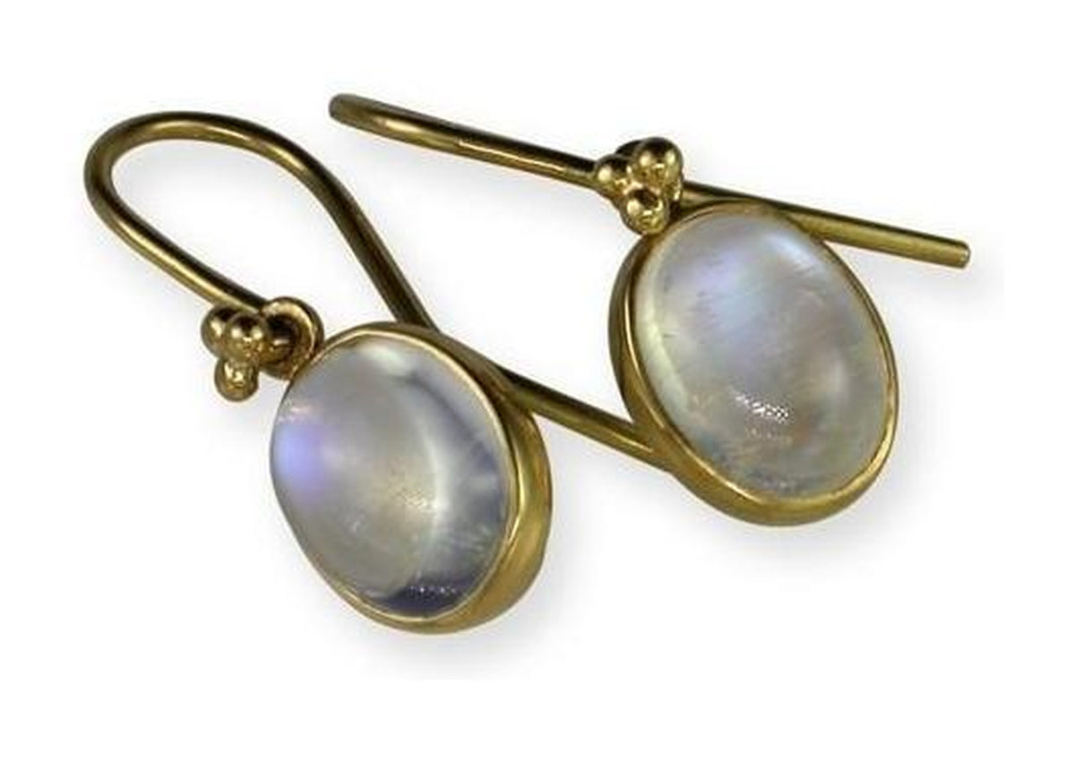 Luminescent Moonstone Earrings, Yellow Gold