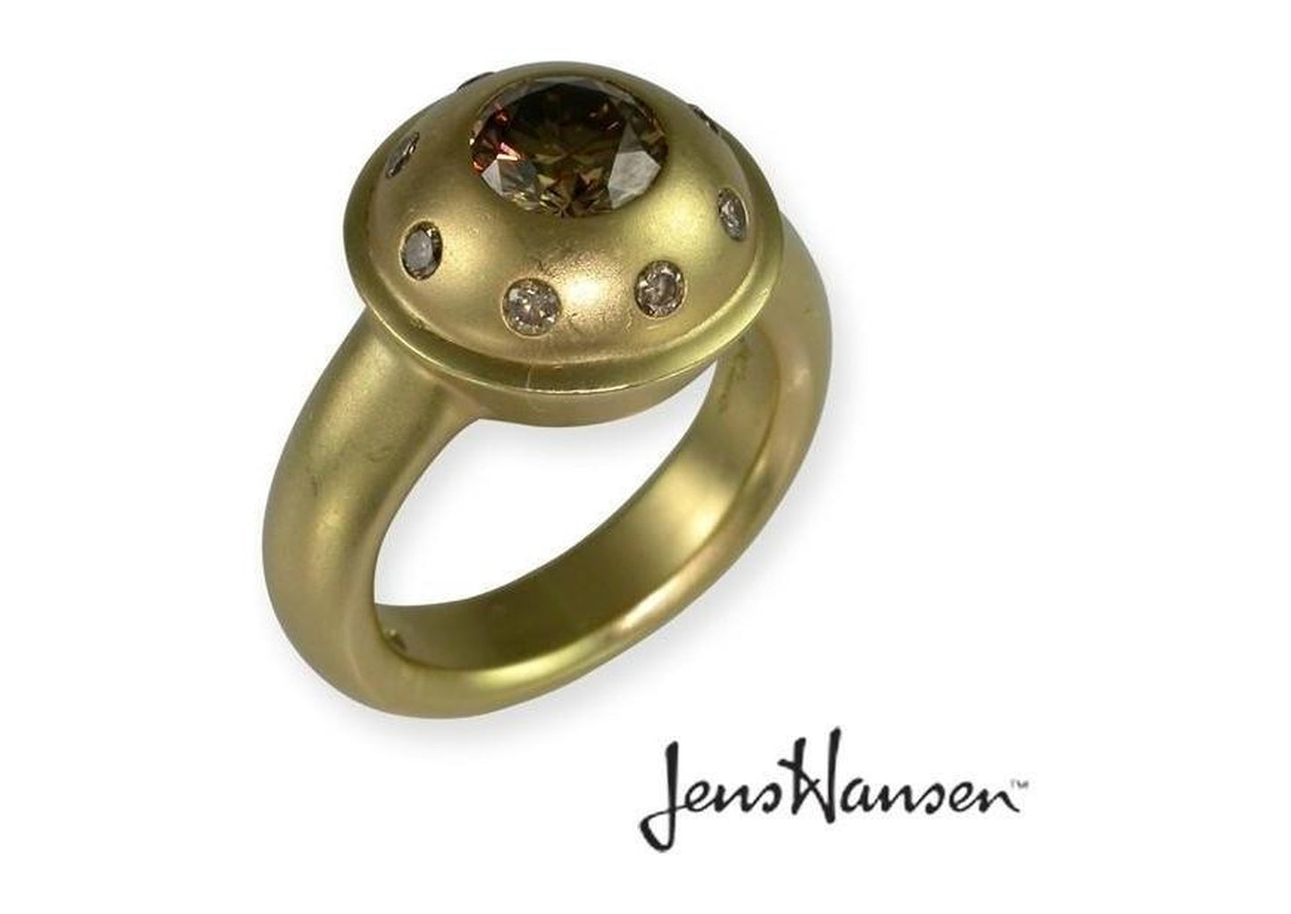 18ct Jens Hansen Ring set with Customers Pendant.   - Jens Hansen