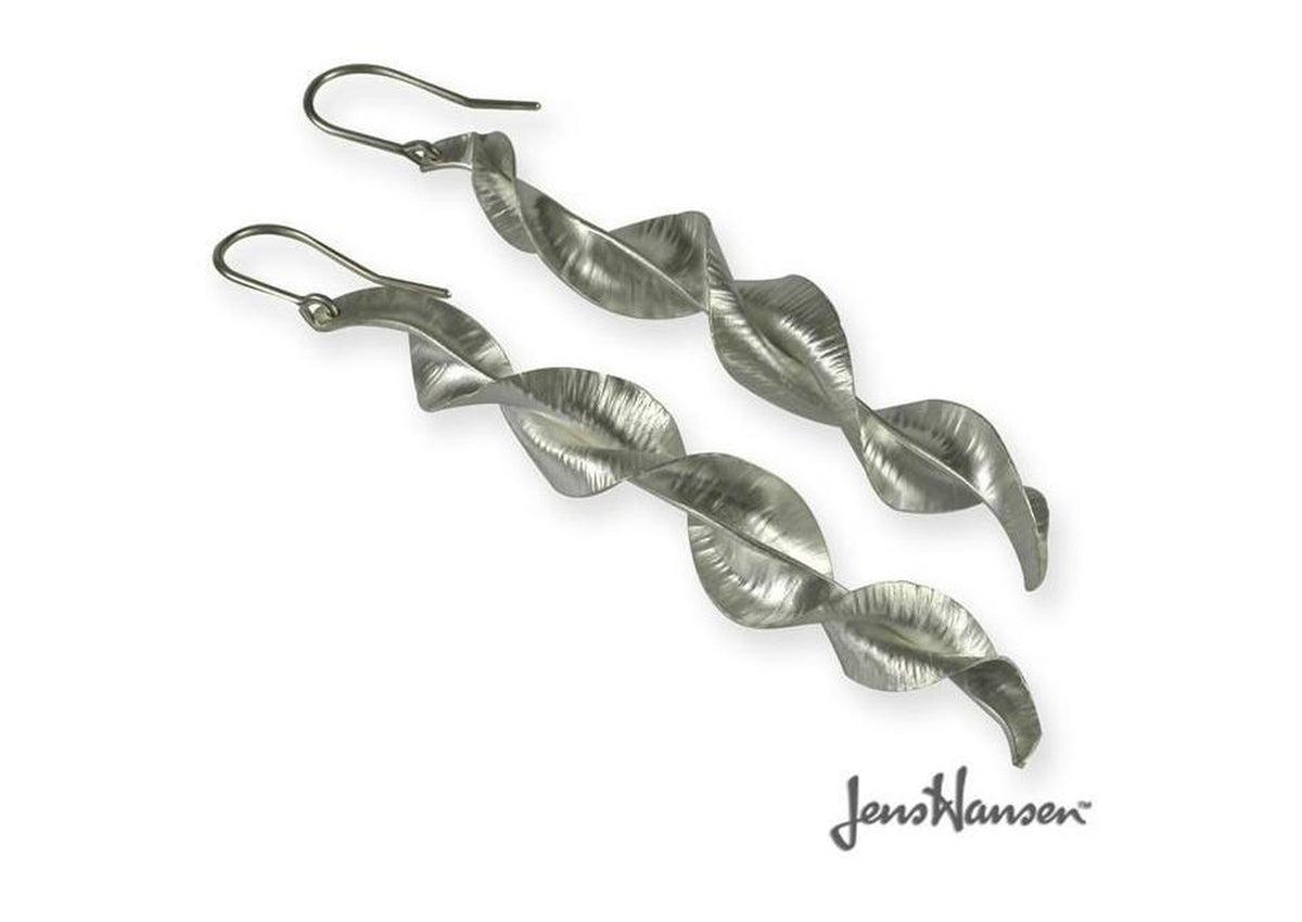 WI Spring Leaf Earrings, Pure Silver
