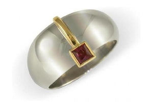 18ct Dome Ring with a Ruby   - Jens Hansen