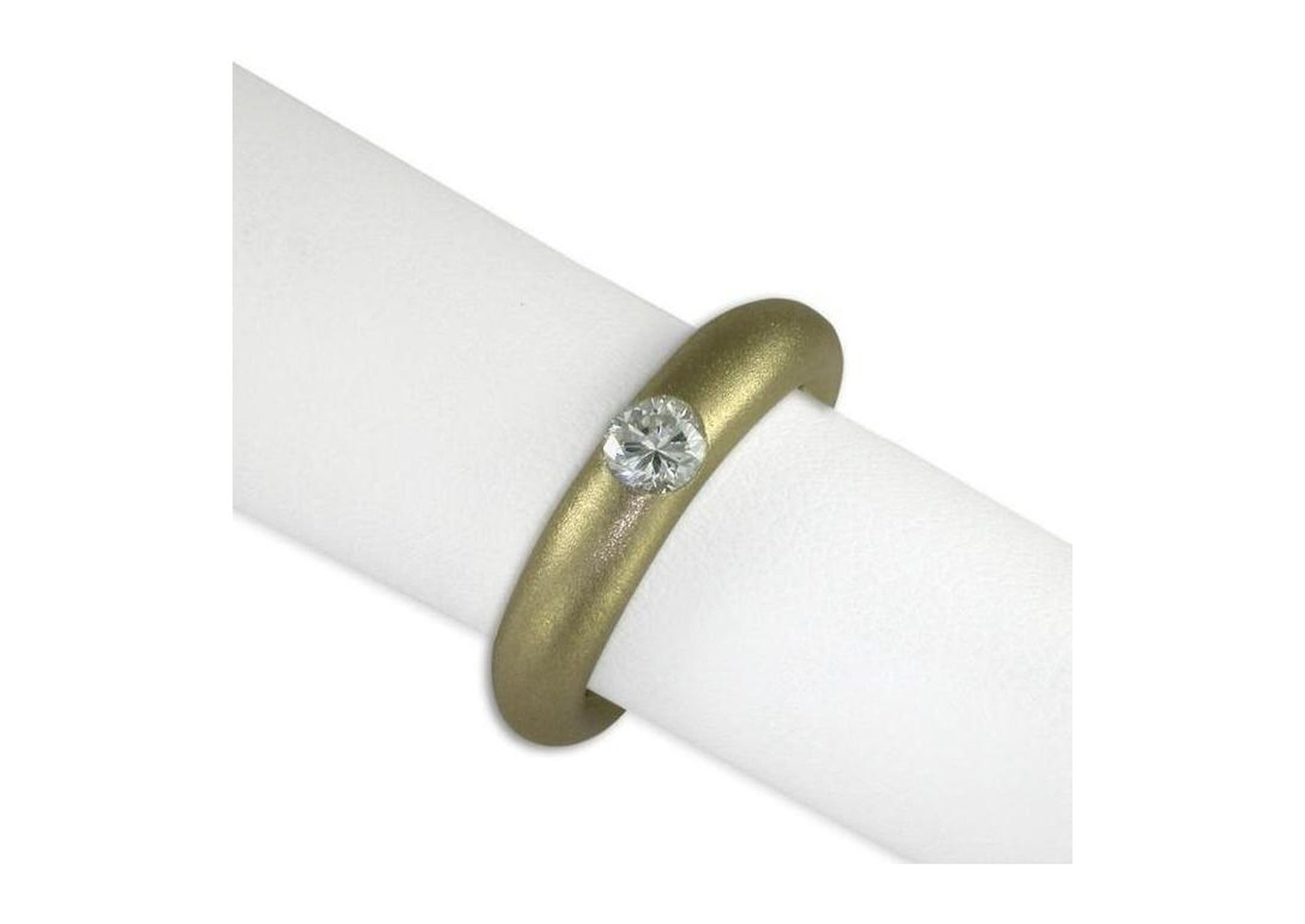 18ct gold and diamond ring with satin finish   - Jens Hansen