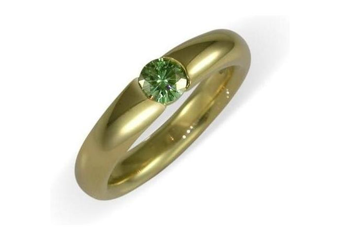 14ct Gold & Uniquely tinted Moissanite Ring   - Jens Hansen