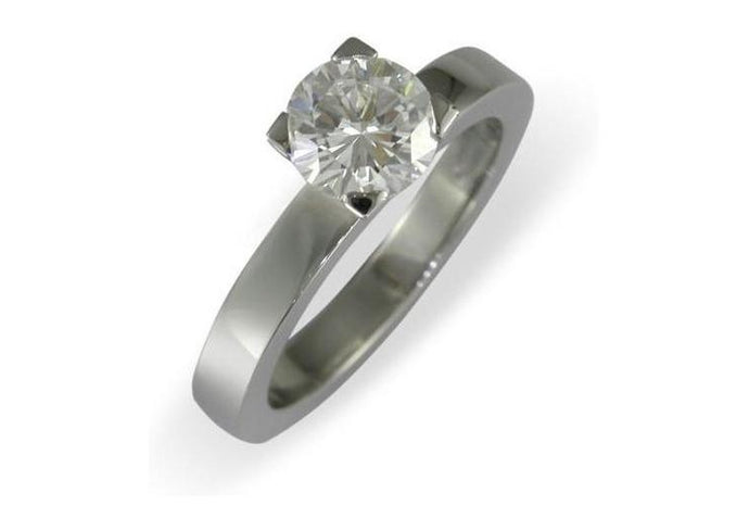 Four prong 950 Platinum solitaire engagement ring   - Jens Hansen