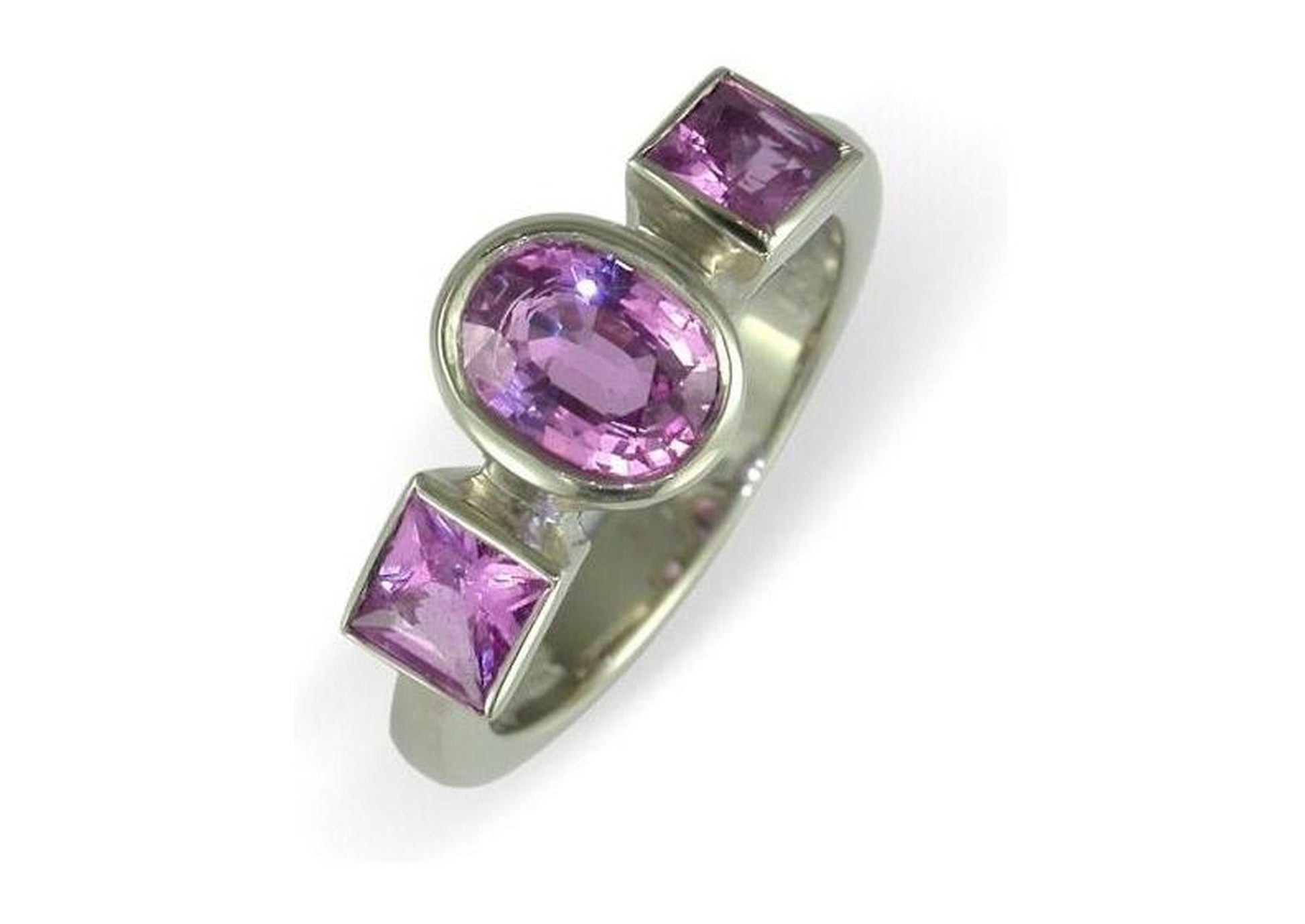 18ct White gold & pink tourmaline ring   - Jens Hansen