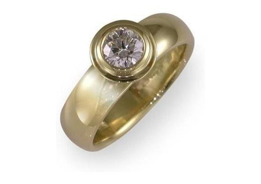 Diamond solitaire in 18ct Yellow gold   - Jens Hansen