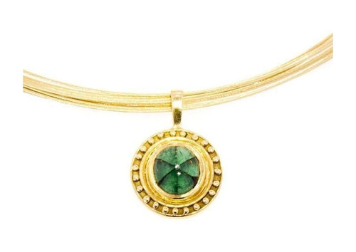 18ct Pendant with a Trapiche Emerald   - Jens Hansen