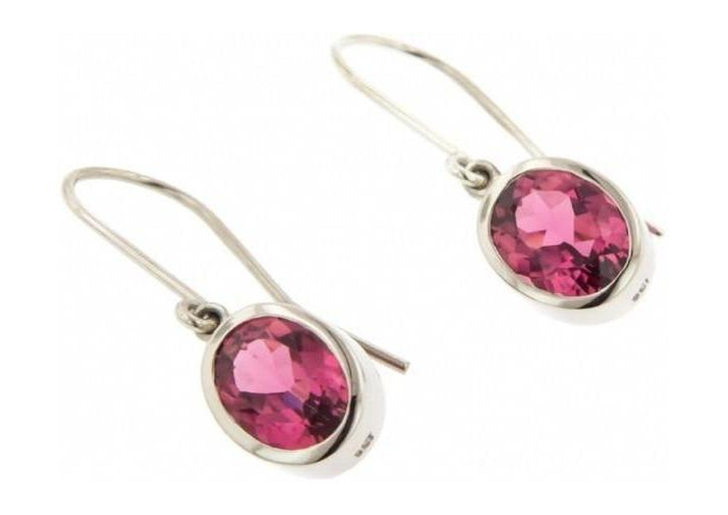 White Gold & Pink Tourmaline Earrings   - Jens Hansen