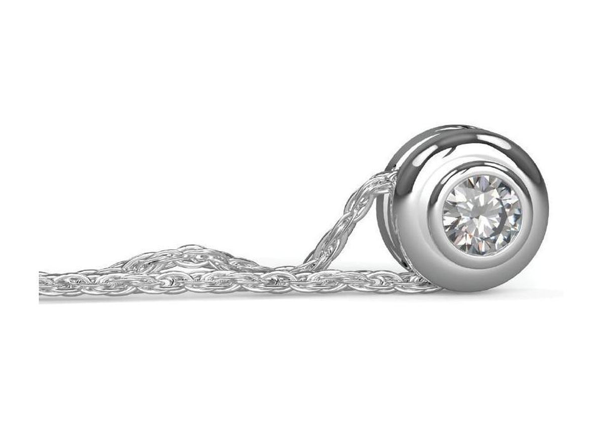14ct White Gold and Diamond Pendant Necklace