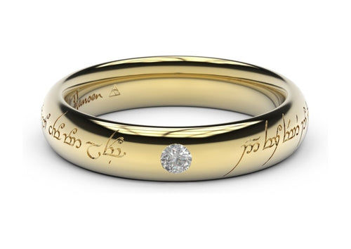 Sleek Elvish Engagement Ring, ~.10ct 14ct Yellow Gold   - Jens Hansen