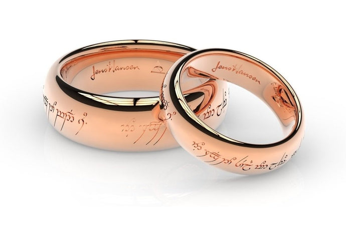Elvish Love Ring Set in Red Gold   - Jens Hansen