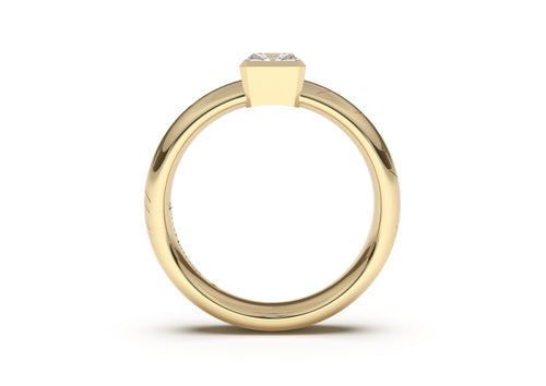 Emerald Cut Elegant Elvish Engagement Ring, Yellow Gold