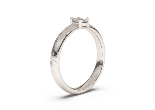 Oval Contemporary Slim Elvish Engagement Ring, White Gold & Platinum