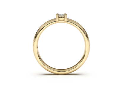 Oval Contemporary Slim Elvish Engagement Ring, Yellow Gold