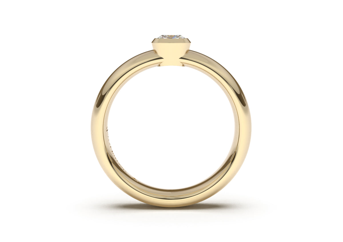 Cushion Elegant Engagement Ring, Yellow Gold