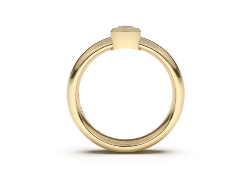 Cushion Modern Engagement Ring, Yellow Gold