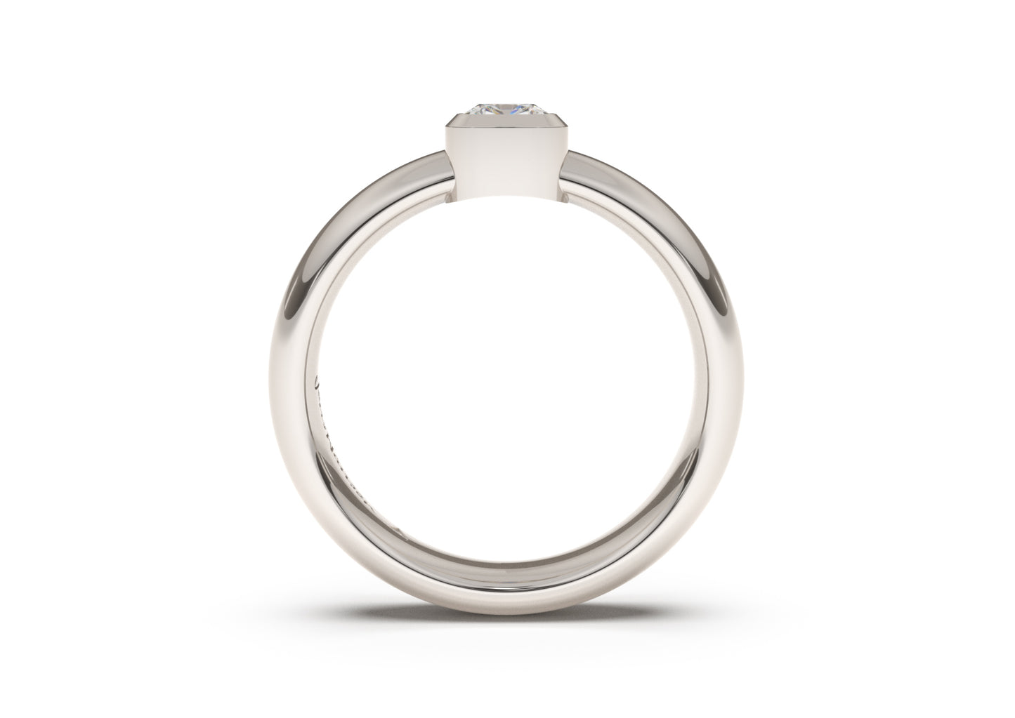 Cushion Modern Engagement Ring, White Gold & Platinum