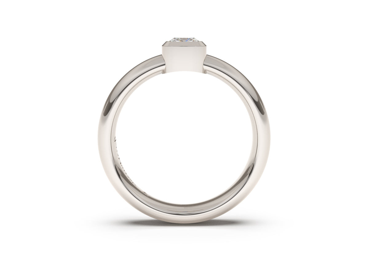 Cushion Modern Engagement Ring, White Gold & Platinum