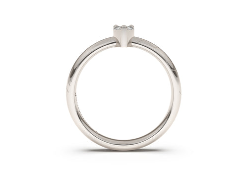 Pear Classic Slim Elvish Engagement Ring, White Gold & Platinum