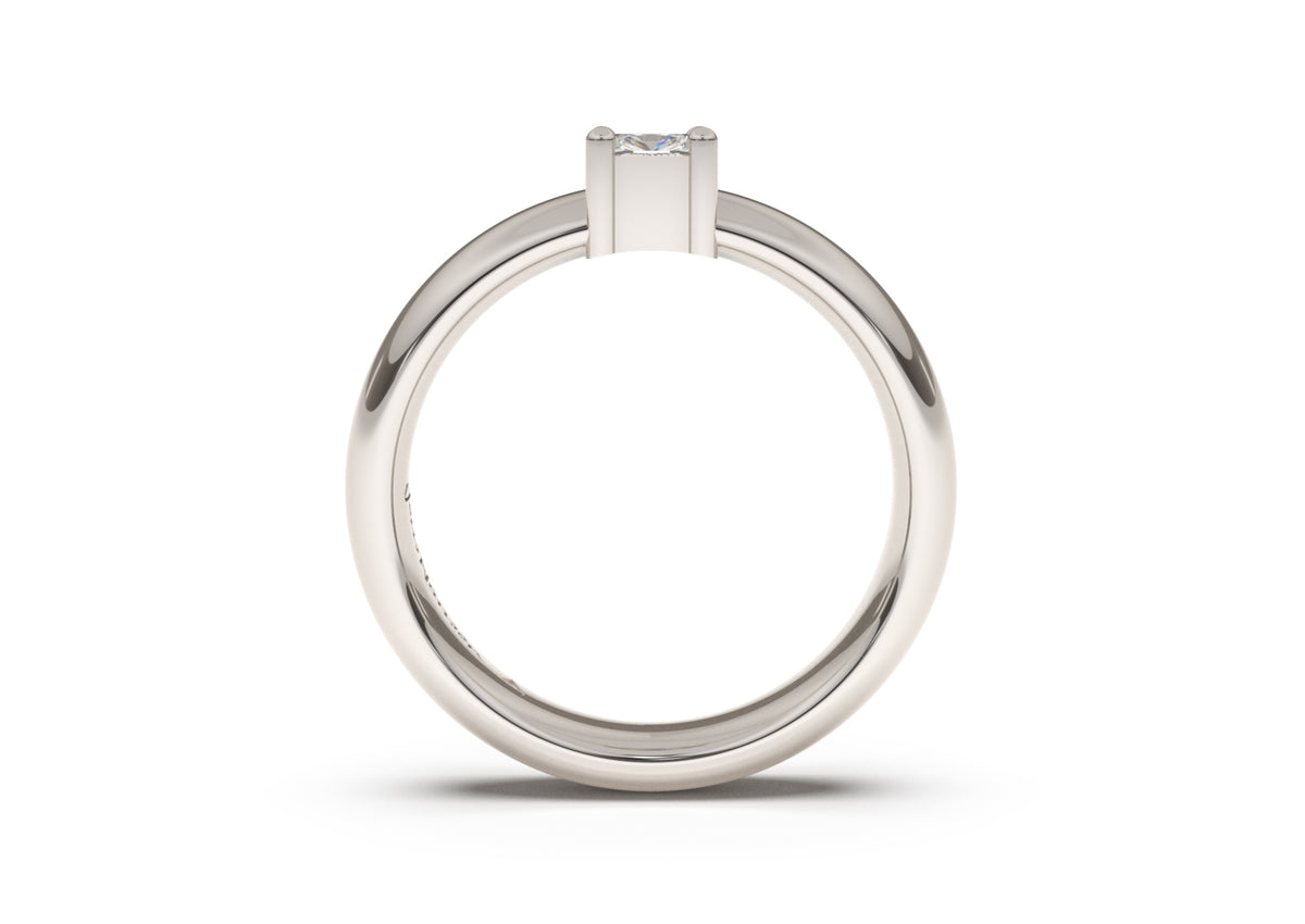 Cushion Classic Engagement Ring, White Gold & Platinum
