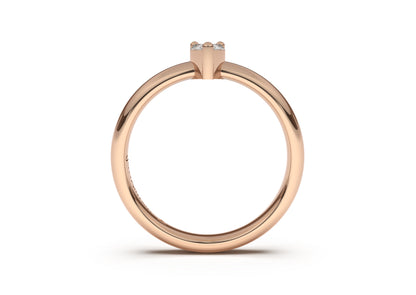 Pear Classic Slim Engagement Ring, Red Gold