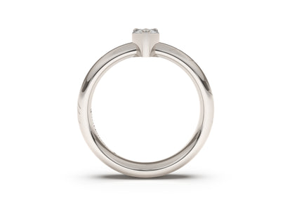 Pear Classic Elvish Engagement Ring, White Gold & Platinum