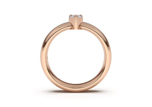 Pear Classic Engagement Ring, Red Gold