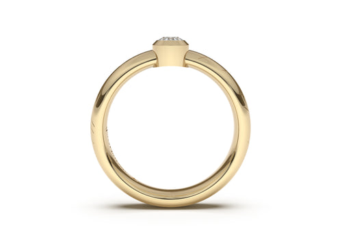 Oval Modern Elvish Engagement Ring, Yellow Gold