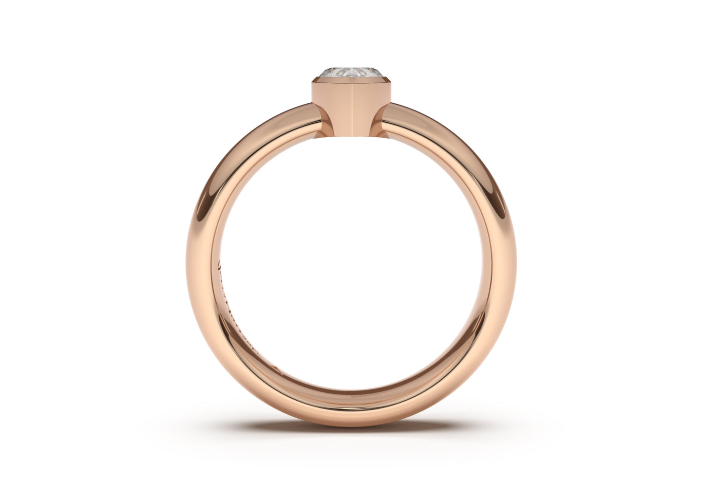 Pear Modern Engagement Ring, Red Gold