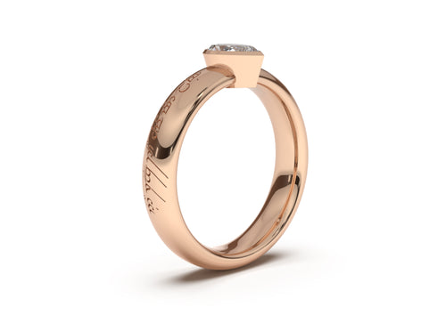 Pear Elegant Elvish Engagement Ring, Red Gold
