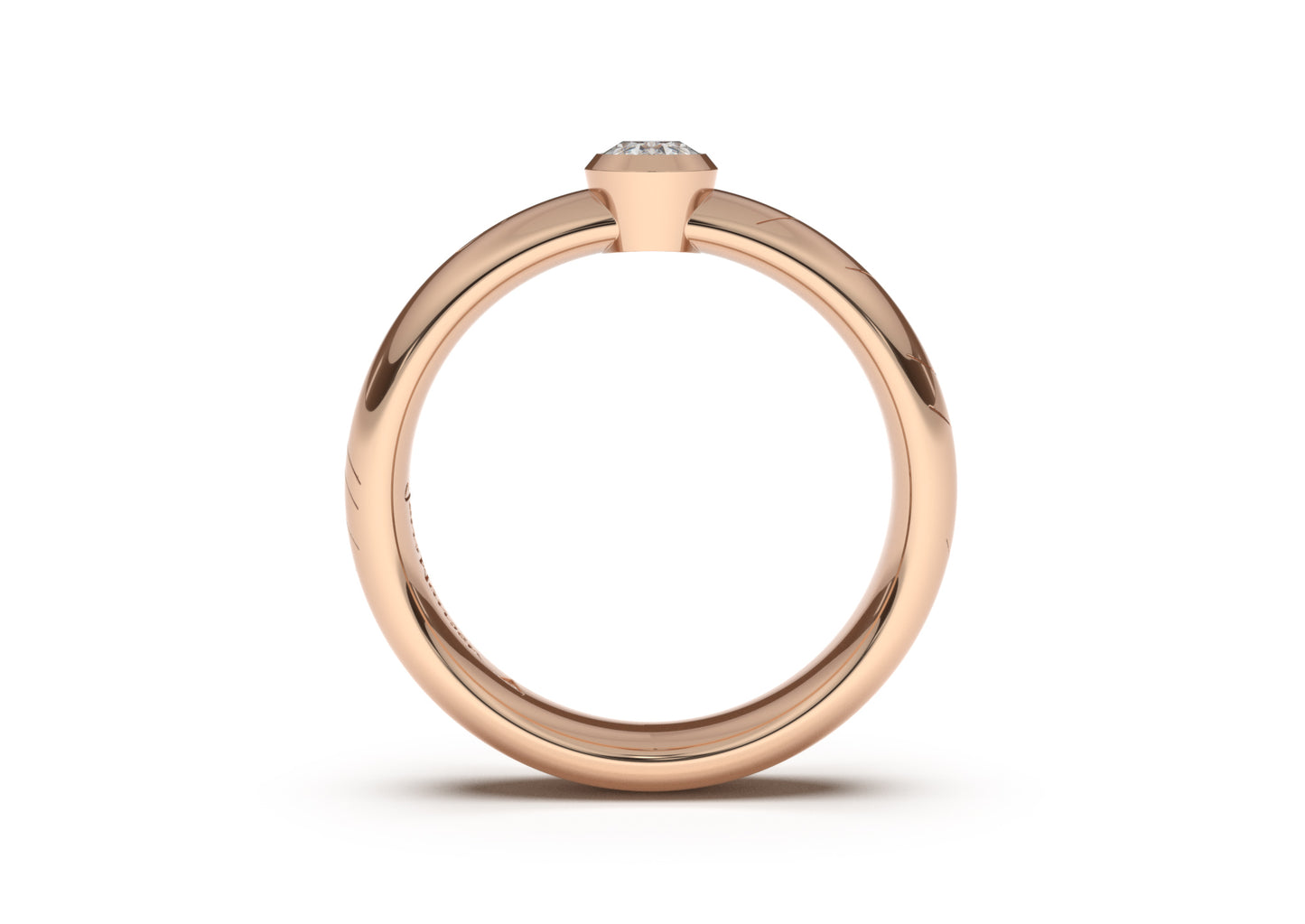 Oval Elegant Elvish Engagement Ring, Red Gold