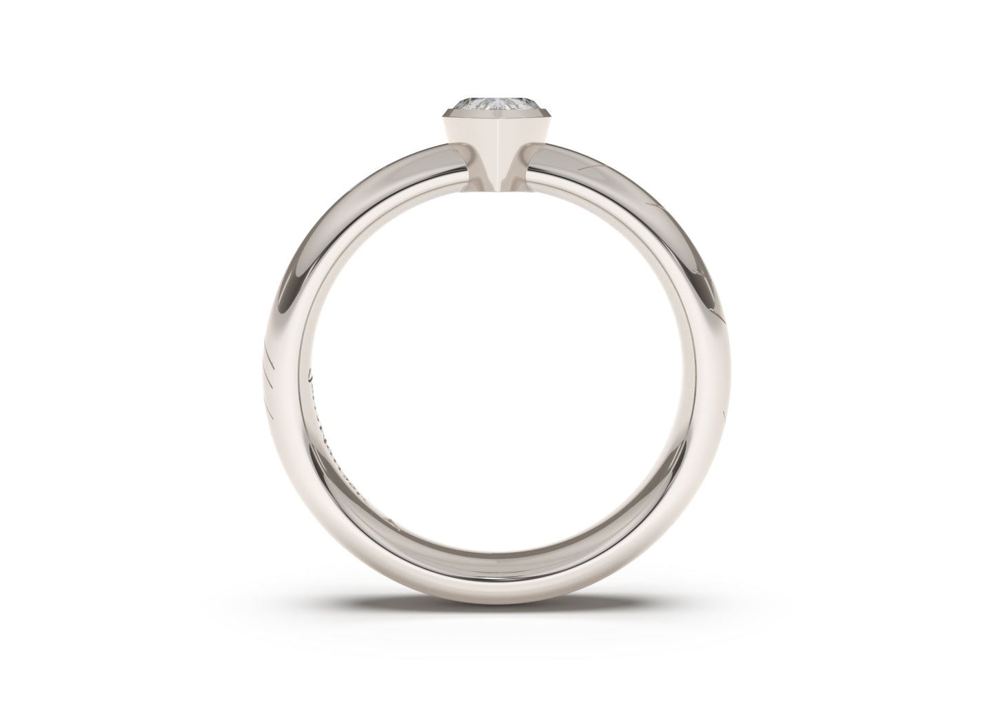 Pear Elegant Elvish Engagement Ring, White Gold & Platinum