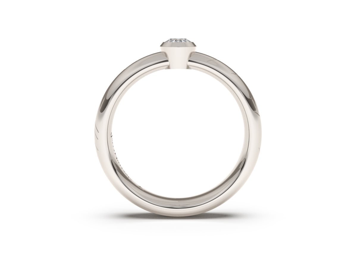 Oval Elegant Elvish Engagement Ring, White Gold & Platinum