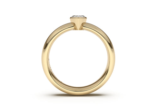 Pear Elegant Engagement Ring, Yellow Gold