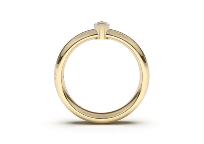 Marquise Classic Elvish Engagement Ring, Yellow Gold