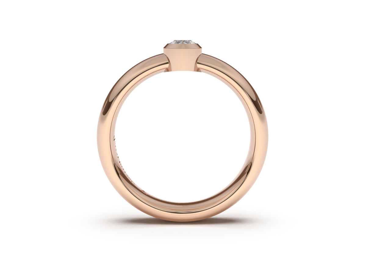 Marquise Modern Engagement Ring, Red Gold